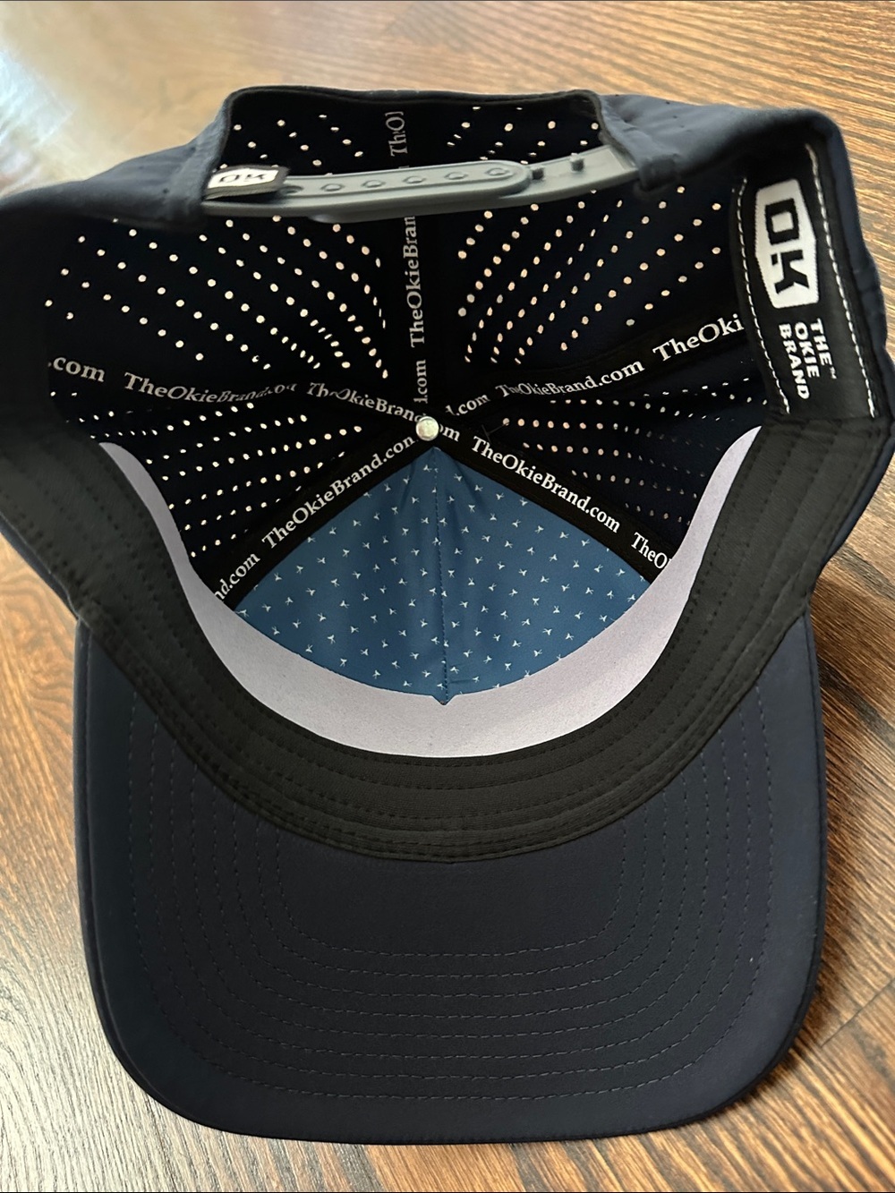 Okie Men's New Navy Mesh-Back Ball Cap Trucker Hat NWT - Picture 4 of 5